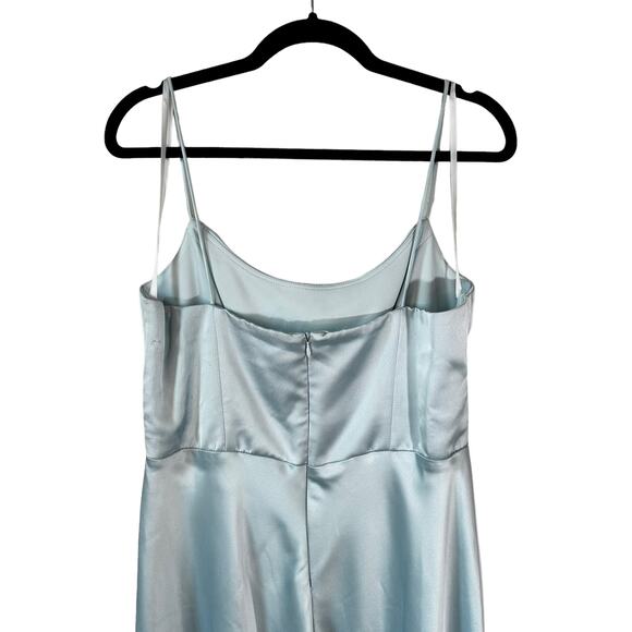 XSCAPE Women's Satin Midi Dress Asymmetrical Hem Light Blue Plus Size 14 Fairy - Picture 6 of 10